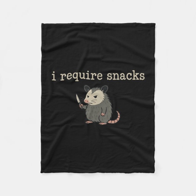 Cobertor De Velo Possum I Requer Snacks (Frente)