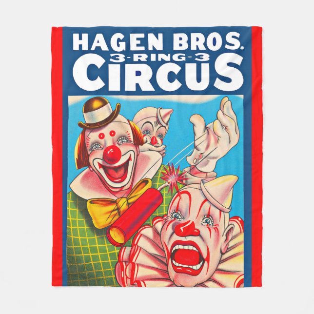 Cobertor De Velo poster de 1950 Hagen Brothers Circus (Frente)