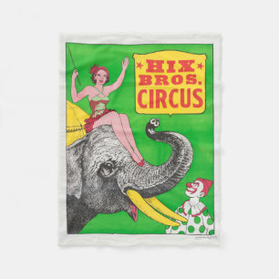 Cobertor De Velo Poster de Circo Mostrando A Uma Mulher Um Elefante