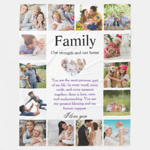 Cobertor De Velo Poster de Colagem de Fotos Personalizadas da Famíl