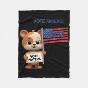 Cobertor De Velo Poster De Eleição Do Vote S Com Um Bloco De Urso C