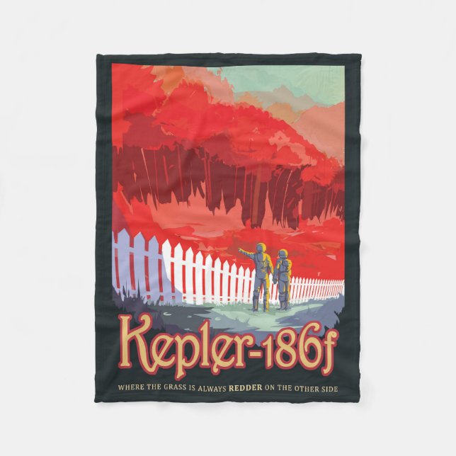 Cobertor De Velo Poster De Espaço Retroativo Do Kepler-186f. (Frente)