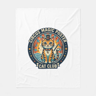 Cobertor De Velo Pôster de Magia de Circo Gato Design de Gatinho Fo