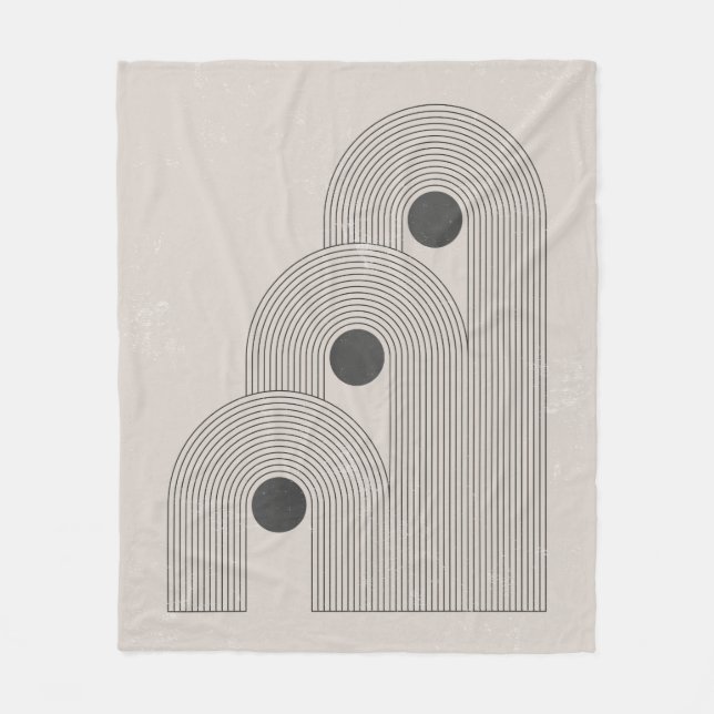 Cobertor De Velo Poster de meio século contemporâneo abstrato com g (Frente)