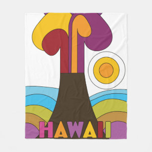 Cobertor De Velo Poster de viagens estilo Hawaii Vintage dos anos 6