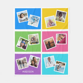Cobertor De Velo Praças de Cores de Fotografias Personalizadas