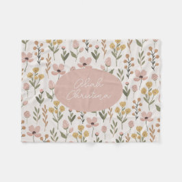 Cobertor De Velo Prado Personalizado de Flor Selvagem Bebê