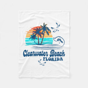 Cobertor De Velo Praia Clearwater Flórida 2025 Pôr-do-sol Vintage 7