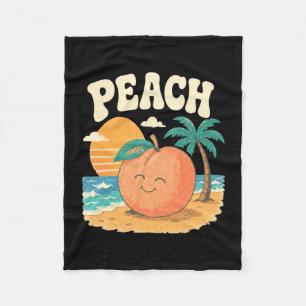 Cobertor De Velo Praia de pêssego verão retrô doce fruta pôr do sol
