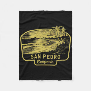 Cobertor De Velo Praia de San Pedro Califórnia Surf Vintage Azul