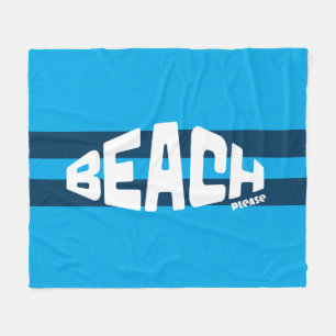 Cobertor De Velo Praia Por Favor Aqua & Marinho Azul Strike