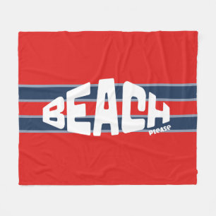 Cobertor De Velo Praia, por favor, Red & Marinho Blue Stripe