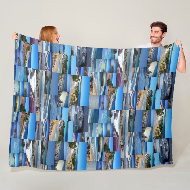 Cobertor De Velo Praias Numa Colagem De Fotografias, (In Situ)