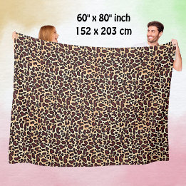 Cobertor De Velo Prato Castanho-Leopardo -