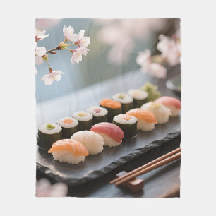 Cobertor De Velo Prato de Sushi Flor de Cerejeira