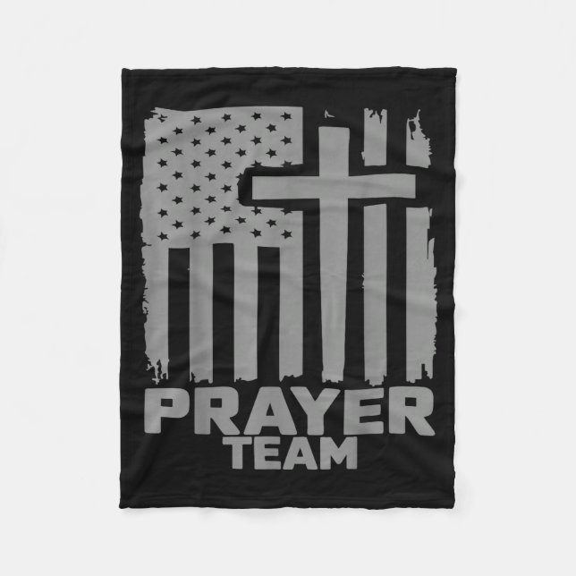 Cobertor De Velo Prayer Team American Flag Christian Family Christi (Frente)