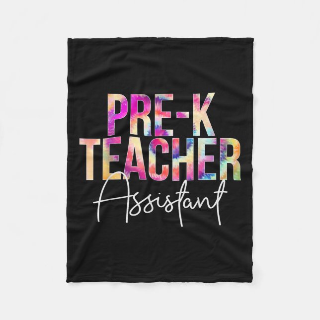 Cobertor De Velo Pre-k Teacher Istant Tie Dye Back To School Apprec (Frente)