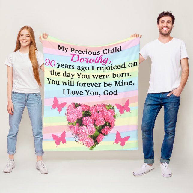 COBERTOR DE VELO PRECIOSO 90 DE ANIVERSÁRIO DE  PERSONALIZADO (In Situ)