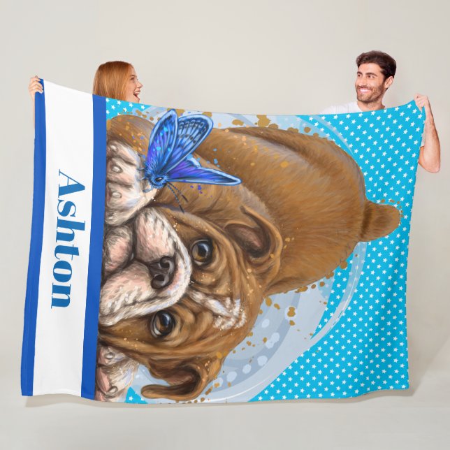 Cobertor De Velo Precioso De Lg Buldogue Fleece Blanket (In Situ)