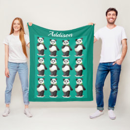 Cobertor De Velo Precioso Panda Flannel Blanket
