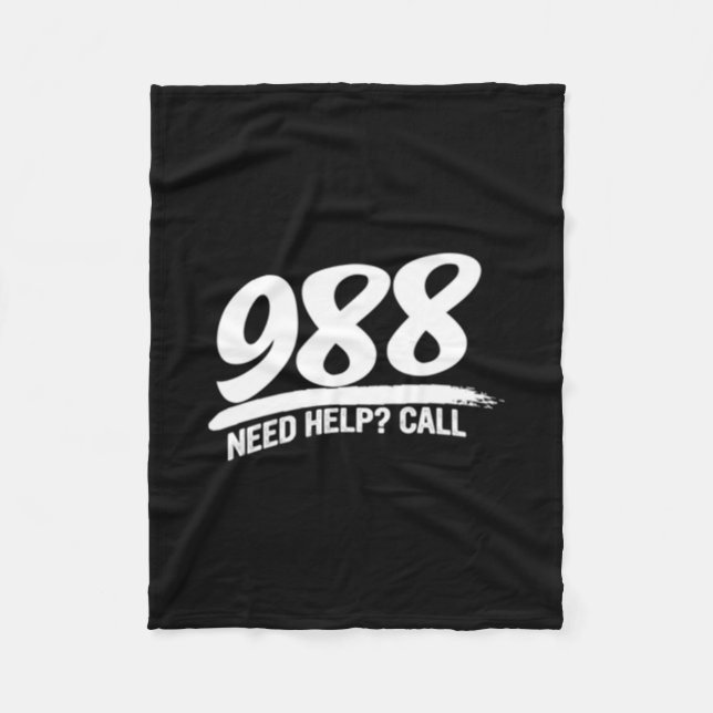 Cobertor De Velo Precisa de Ajuda para chamar 988 Long Sleeve (Frente)