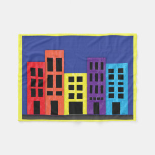 Cobertor De Velo Prédios Brilhantes Fleece Blanket