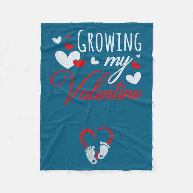 Cobertor De Velo Pregnancy Announcement New Mom Growing My Valentin (Frente)