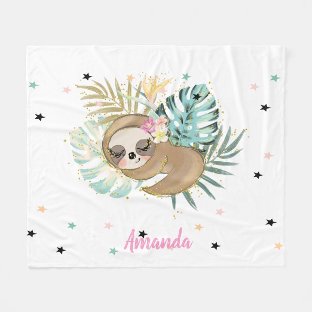 Cobertor De Velo Preguiça Adormecida Fofa, Estrelas, Princesa (Frente (Horizontal))