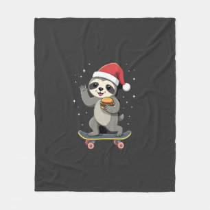 Cobertor De Velo PREGUIÇA DE NATAL Preguiça de skate engraçada de N