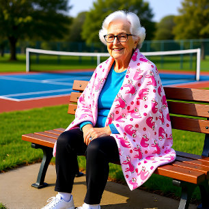 Cobertor De Velo Preguiças cor-de-rosa fofas de pickleball 🦥
