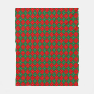 Cobertor De Velo Preppy Argyle Tartan Diamond Xadrez Vermelho Verde