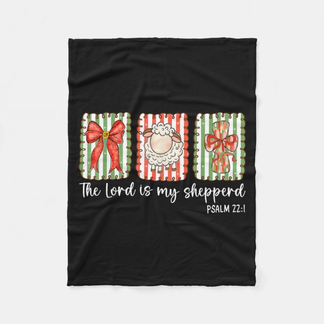 Cobertor De Velo Preppy Christian Bible Verse The Lord Is My Shephe (Frente)