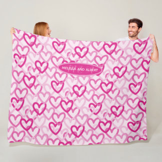 Cobertor De Velo Preppy Hearts Pink