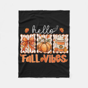 Cobertor De Velo Preppy Hello Fall Vibes Coquette Latte Pumpkin Tha