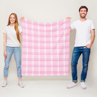 Cobertor De Velo Preppy Pink Traditional Checkered Pattern