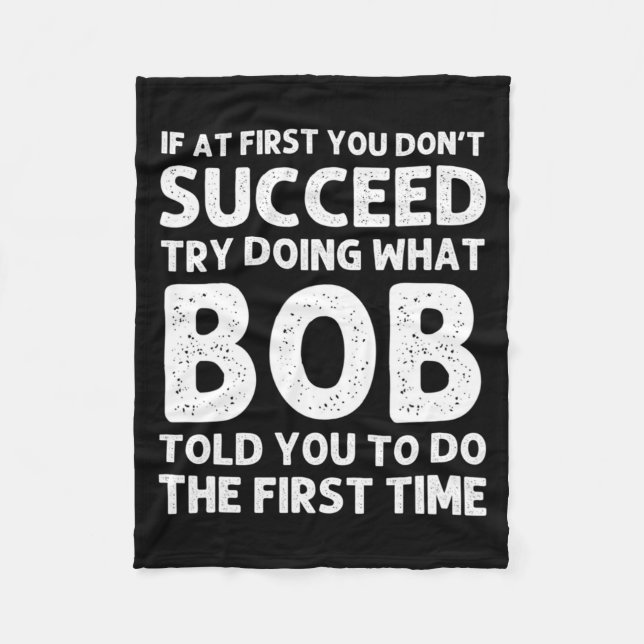 Cobertor De Velo Presente Bob Nome D Aniversário Natal Divertido  (Frente)