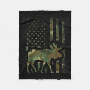 Cobertor De Velo Presente Camuflado Caça Alce Bandeira Americana Pa