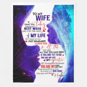 Cobertor De Velo Presente da esposa Carta À Minha Mulher De Amor