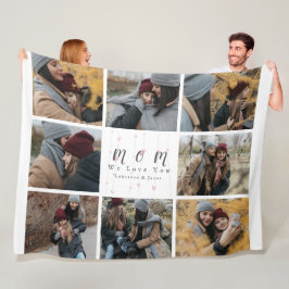 Cobertor De Velo Presente da Família Mãe de Colagem de Fotografias 