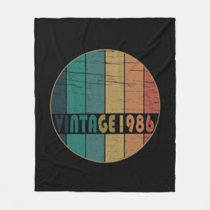 Cobertor De Velo Presente de aniversário vintage nascido em 1986