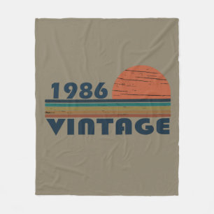 Cobertor De Velo Presente de aniversário vintage nascido em 1986