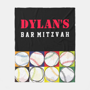 Cobertor De Velo Presente de Bar Mitzvah Temático de Beisebol para