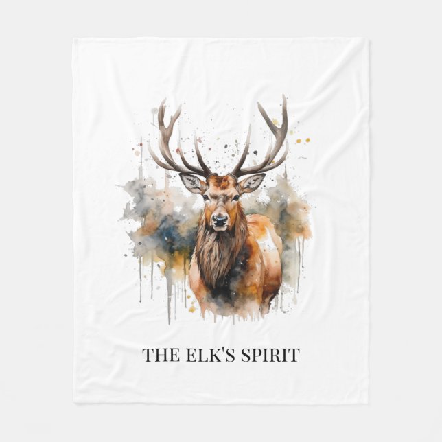 Cobertor De Velo Presente de Cabana Elk Spirit Northwoods (Frente)