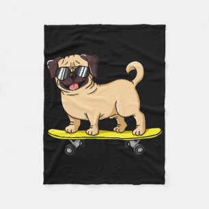 Cobertor De Velo Presente de cachorro de skate para um amante de Pu