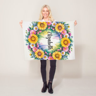 Cobertor De Velo Presente de Chá de fraldas de Disias e Flores Selv