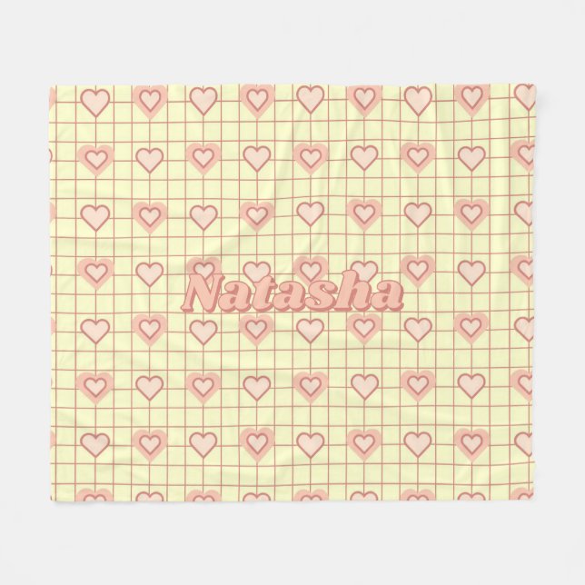 Cobertor De Velo Presente de Dia de os namorados Verificado com Cre (Frente (Horizontal))