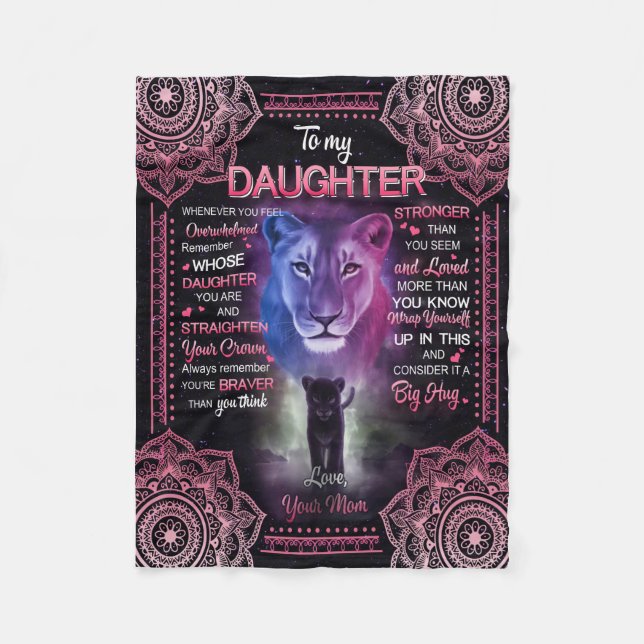 Cobertor De Velo Presente de Filha| Carta À Minha Filha Da Mãe (Frente)