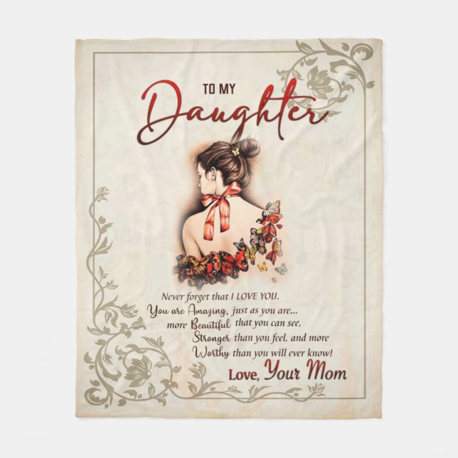 Cobertor De Velo Presente de Filha | Carta À Minha Filha Da Mãe (Frente)