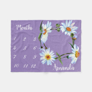 Cobertor De Velo Presente de Foto de Aquarela Roxa de Margarida de 