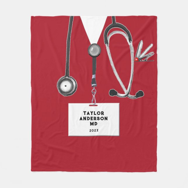 Cobertor De Velo Presente de graduação de médico médico (Frente)